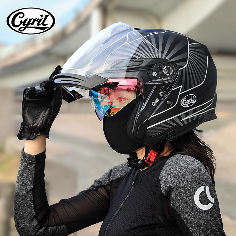 CYRIL赛罗头盔R183C机车半盔