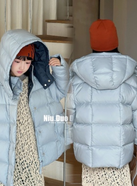 牛哆哆童装2025冬季新款男女童韩范简单保暖90白鸭绒羽绒服55055