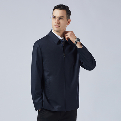 意大利维达莱vbc精纺羊毛夹克男四季穿翻领大码行政夹克衫春秋