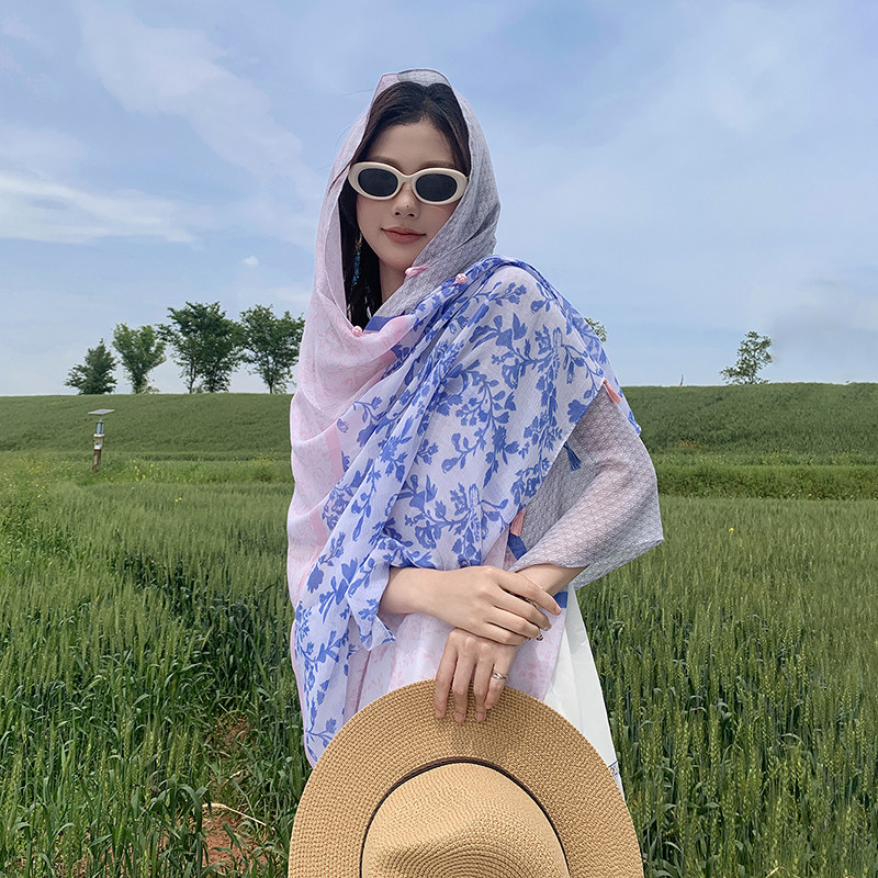 民族风盘扣百变披肩女外搭披风云南丽江旅游拍照凹造型围巾沙滩巾