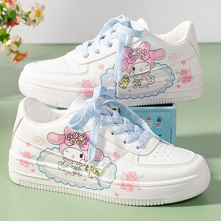 正品学生板鞋运动鞋校园风女鞋美乐蒂鞋底帮国潮女鞋春秋款小白鞋