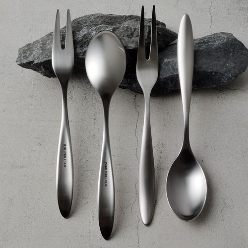 PURFIPERLI砂光甜品勺水果叉