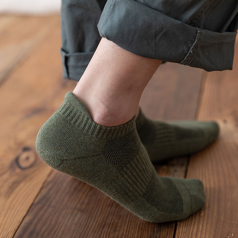 袜子男全棉防臭秋冬透气男士船袜