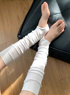 白色踩脚袜套夏季薄款堆堆袜配靴子长筒袜miu系夏天小腿袜芭蕾风