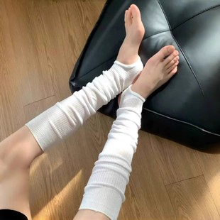 白色踩脚袜套夏季 堆堆袜配靴子长筒袜miu系夏天小腿袜芭蕾风 薄款