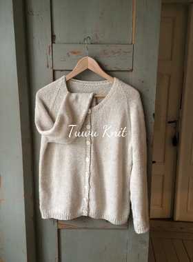 精华 基础圆领开衫棒针编织中文图解文字说明