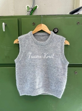 秋分百搭圆领背心棒针编织中文图解文字说明