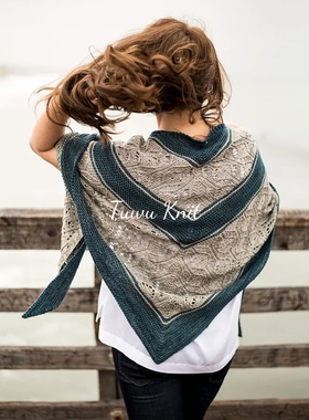 飞帆披肩棒针编织中文图解文字说明