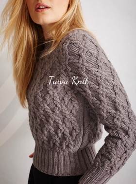 诺克斯麻花套衫棒针编织中文图解文字说明