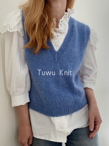 中/英文 Vest No. 2 贰号V领背心棒针编织文字解 非视频 170