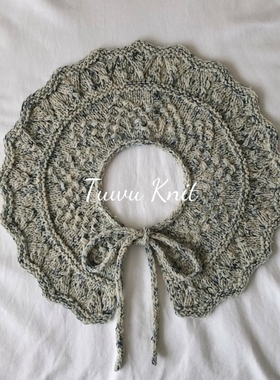 露露假领棒针编织中文图解文字说明