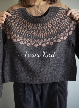 克莱奥提花套衫棒针编织中文图解文字说明