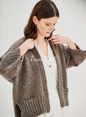 菲特奢风开衫棒针编织中文图解文字说明