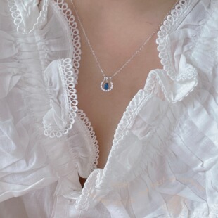 安眠曲/辛西娅 S925纯银轻奢一款多戴蓝宝石项链女小众设计冷淡风