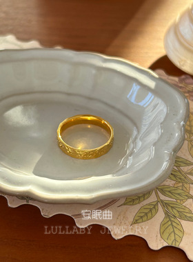 安眠曲钛钢龙鳞手工凿刻肌理戒指