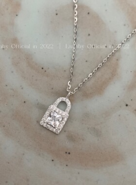 纯银女锁简约小众项链通体不掉色