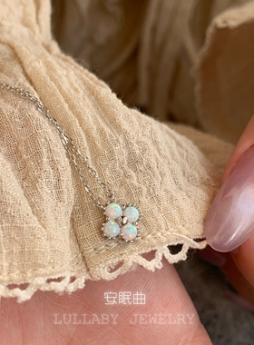 安眠曲日式欧泊四叶草项链