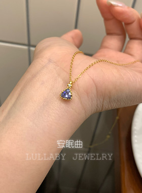 S925纯银坦桑生辰石百搭项链女