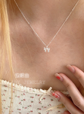 白月光少女～999足银蝴蝶结项链