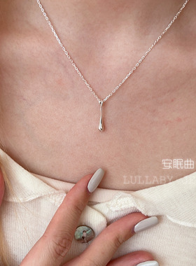 《凝》实心水滴s925纯银简约项链