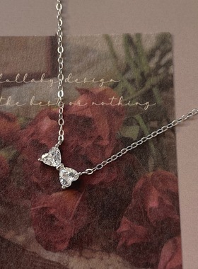 不想一直蝴蝶结百搭纯银锁骨链