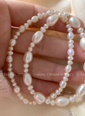 安眠曲女淡水珍珠巴洛克米珠手链