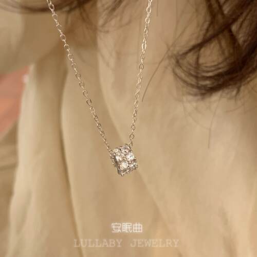 满钻转运环S925纯银小蛮腰锁骨链