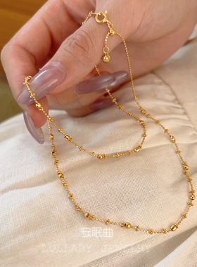 高级素链s925银珠小豆豆项链