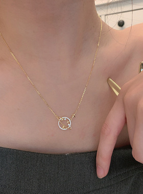 纯银项链925星球不掉色锁骨链