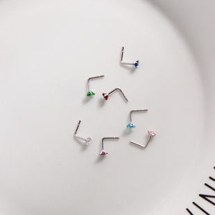 爱心耳屏钉平底小耳朵耳钉纯银耳软骨钉耳蜗钉睡觉免摘多耳洞耳饰