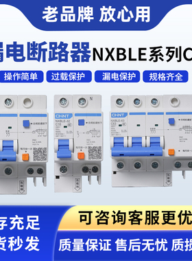 正泰昆仑漏电断路器C型照明NXBLE-32 63 125 1P+N2P3P 3P+NDZ47LE