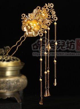 贵妃步摇古典金色皇后影楼发簪