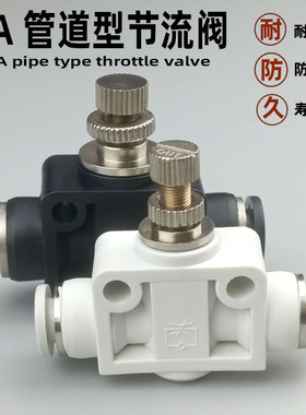 气动气管快插快速接头管道节流阀 PA-4/6/8/10/12 流量可调调节阀