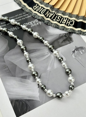 珍珠项链时尚交错锁骨链珍珠项链