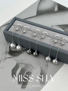 不疼不掉 人造仿澳白灵动百搭款珍珠耳线耳夹蚊香盘纯银耳夹