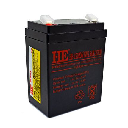 HE 12V2.6AH铅酸蓄电池2.2A卷帘门消防主机电梯控制器12V2.3A电瓶
