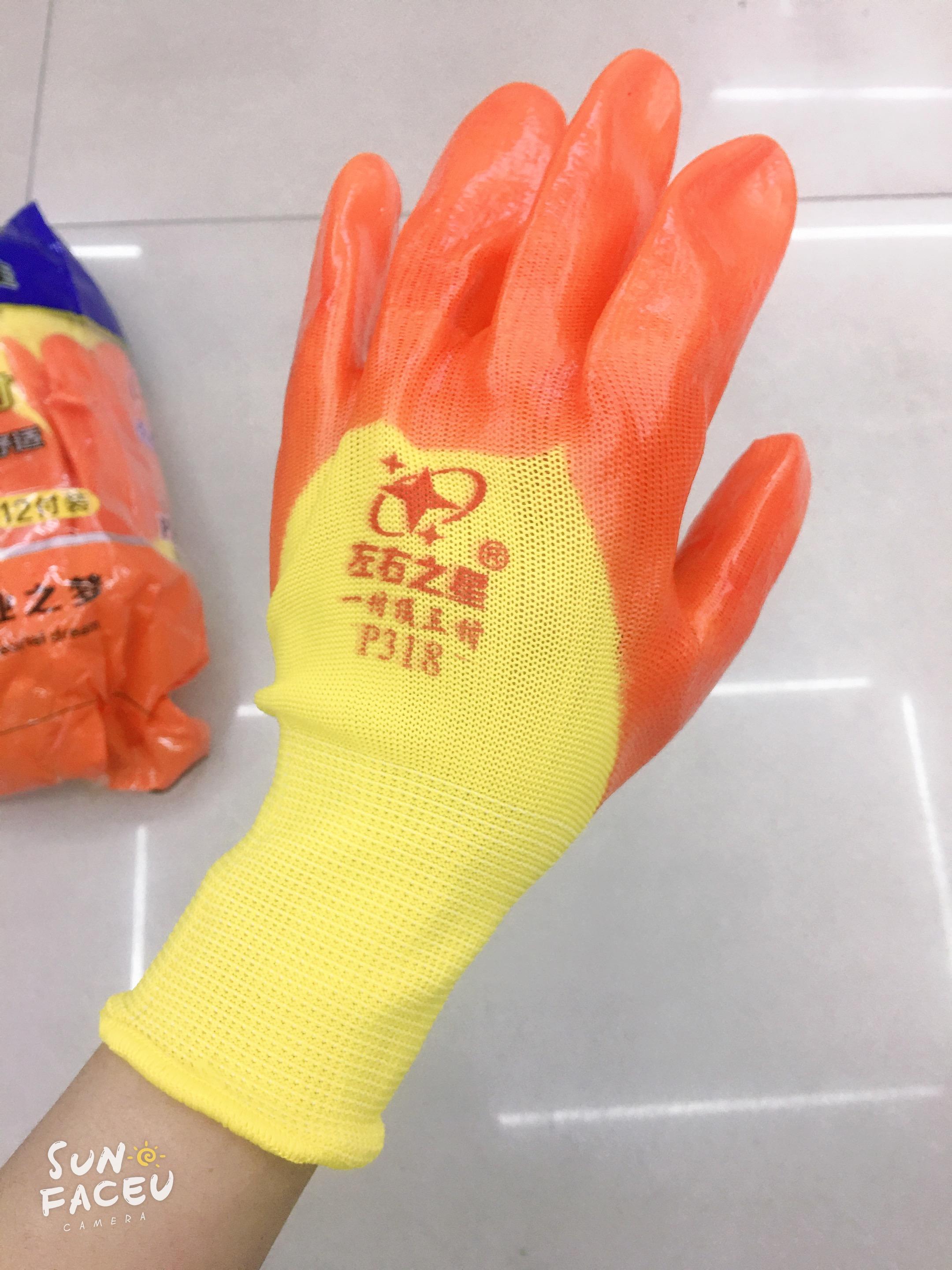 创信手套S318P338牛筋PVC浸胶劳保耐磨耐油防滑加厚橡胶胶皮包邮