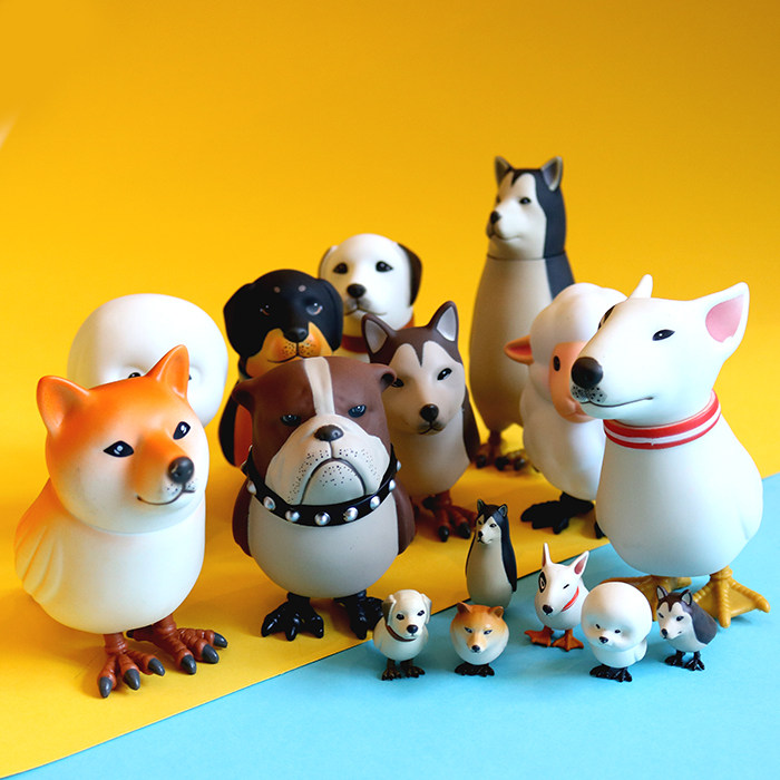 散货 韩国潮流公仔dog bird 狗鸟扭蛋拉布拉多牛头梗模型