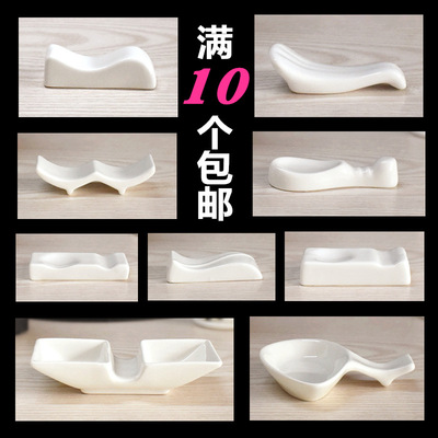 骨瓷纯白色高档摆台汤匙筷子托