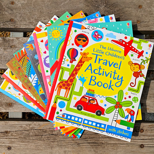 英文儿童贴纸填色连线迷宫游戏书