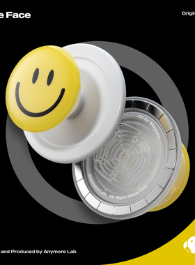 笑脸magsafe手机磁吸气囊支架适用iPhone14配件个性苹果安卓白色