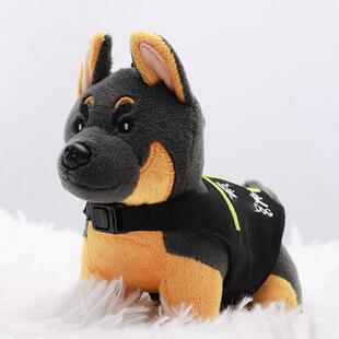 蜀黍家德牧毛绒警犬挂件钥匙扣玩偶警察玩具包包公仔布娃娃挂饰