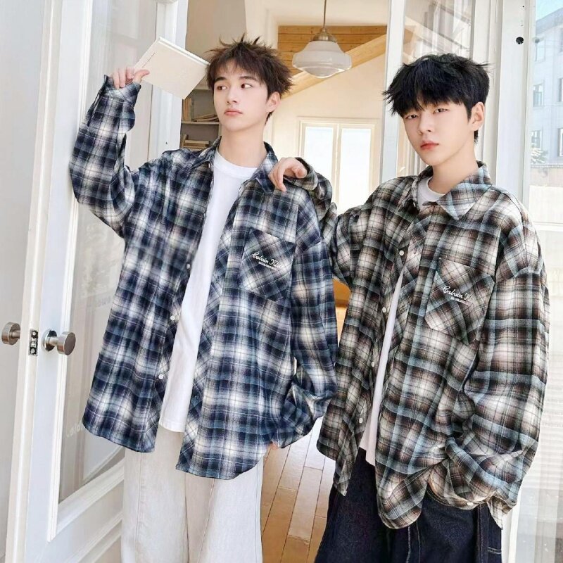 乔迪丹娜秋款男大童韩系格子衬衫
