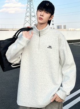 乔迪丹娜2025冬款男大童一体绒半拉链立领绒衫少年学生休闲打底衣