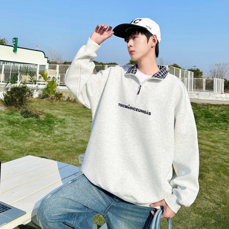 春款2026乔迪丹娜男大童简潮字母半拉链卫衣 初高中学生立领长袖T