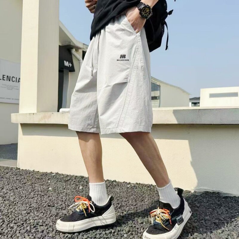 小莫燕子2026夏款男大童棉布速干中裤初高中学生休闲宽松五分裤潮