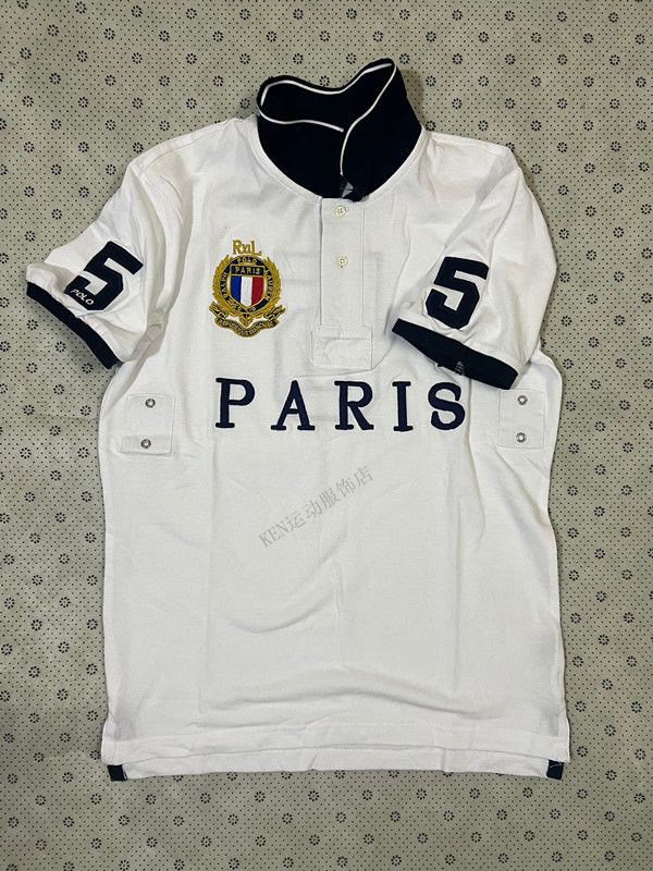 thumbnail for Summer Wear Men's Sport Polo Shirt T-Shirt Embroidery Lapel Golf Casual T Short Sleeve Top Chicago New York Black