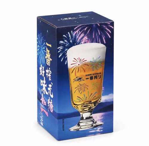 变色麒麟玻璃杯一番带盒烟花350新款啤酒杯礼盒290ml