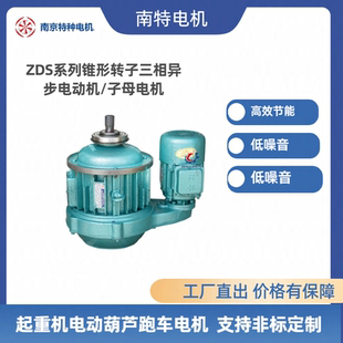 南特起重锥形转子制动电动机ZDS 0.4/3.0KW 双速子母三相异步电机