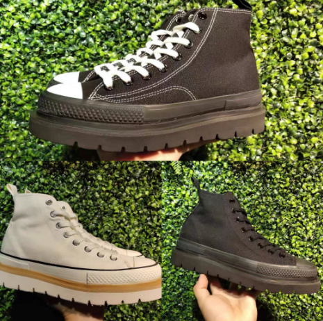 爆款帆布鞋张颂文老师同款户外休闲鞋增高厚底潮鞋松糕鞋情侣鞋